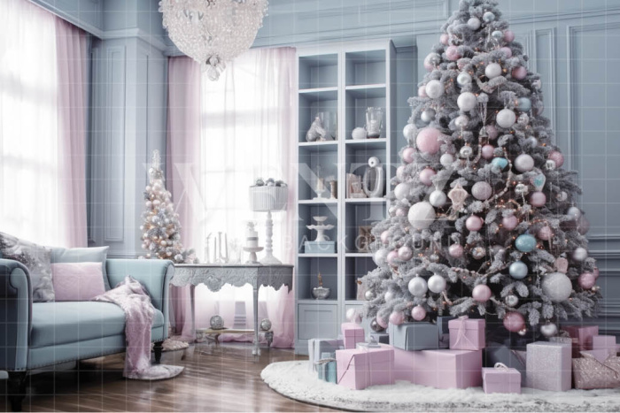 Fabric Photography Background Candy Color Christmas Room / Backdrop 3856