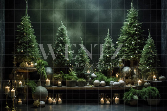 Fabric Photography Background Christmas Trees / Backdrop 3866