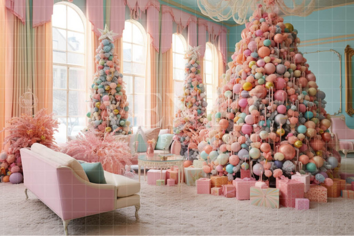 Fabric Photography Background Pastel Colors Christmas Room / Backdrop 3896