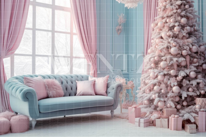 Fabric Photography Background Pastel Colors Christmas Room / Backdrop 3900
