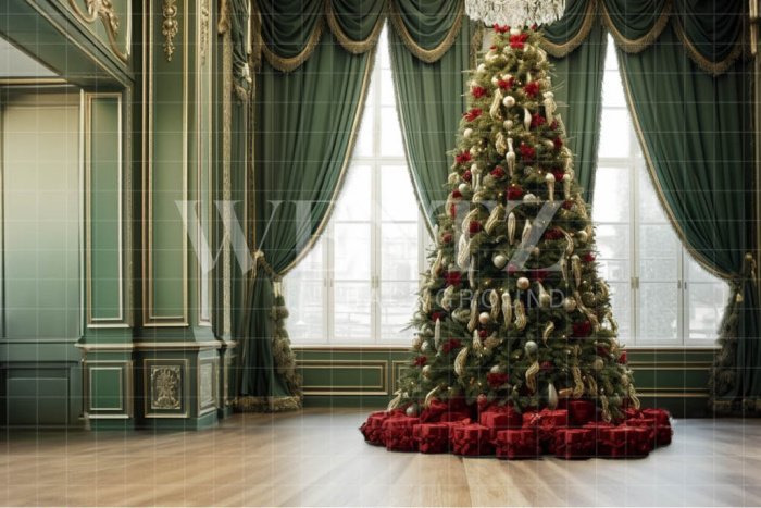 Fabric Photography Background Set with Christmas Tree / Backdrop 3924