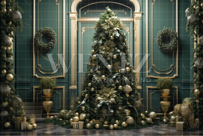 Fabric Photography Background Set with Christmas Tree / Backdrop 3930
