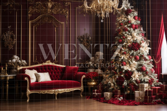 Fabric Photography Background Marsala Christmas Set / Backdrop 3958