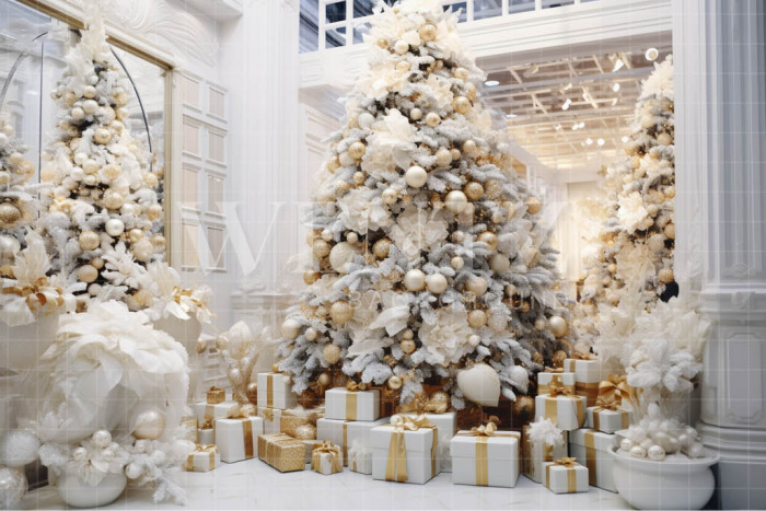 Fabric Photography Background White Christmas Set / Backdrop 3961
