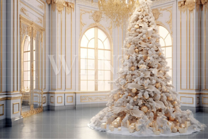 Fabric Photography Background White Christmas Tree / Backdrop 3962