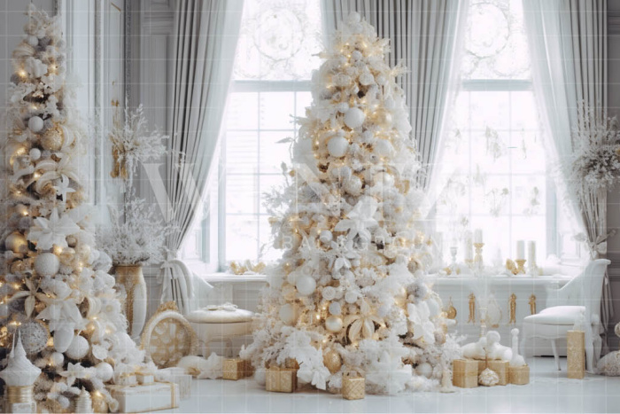 Fabric Photography Background White Christmas Set / Backdrop 3965