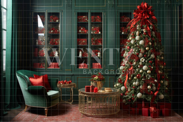 Fabric Photography Background Christmas Room / Backdrop 3968