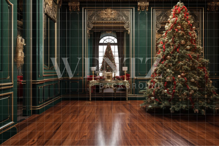 Fabric Photography Background Christmas Room / Backdrop 3969