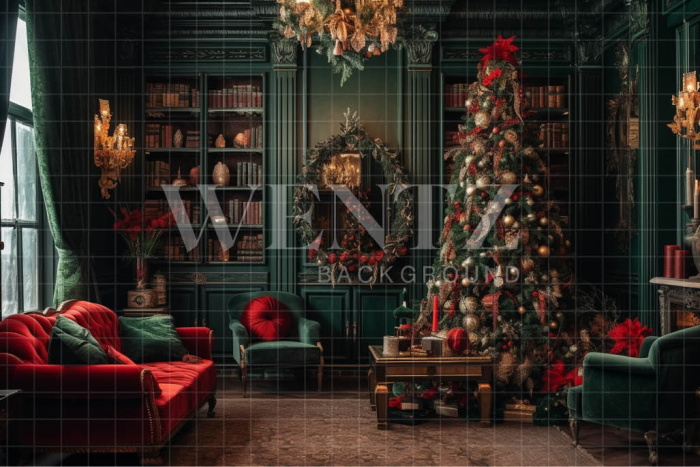 Fabric Photography Background Christmas Interior / Backdrop 3972