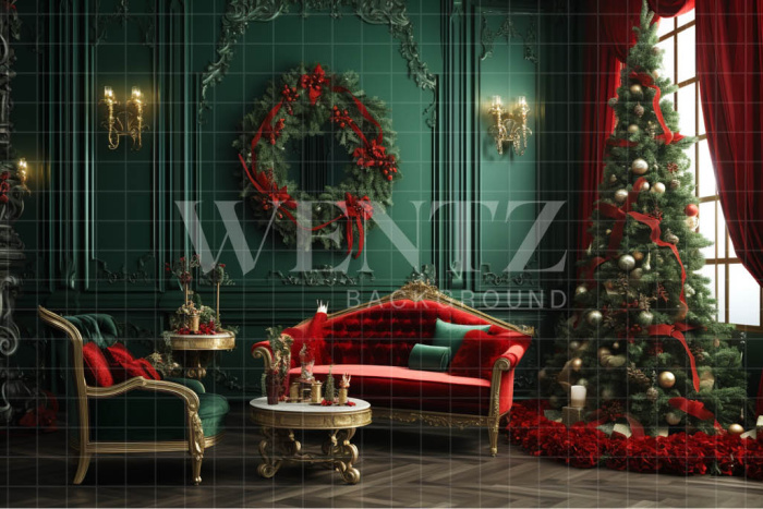 Fabric Photography Background Classic Christmas Set / Backdrop 3977