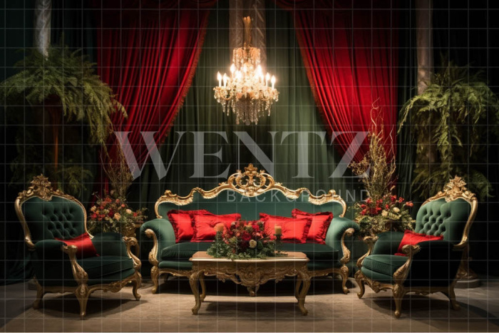Fabric Photography Background Classic Christmas Set / Backdrop 3980