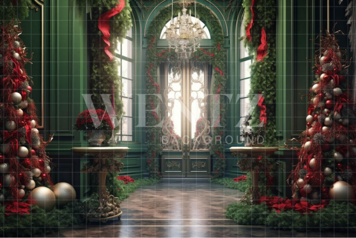 Fabric Photography Background Christmas Green Set / Backdrop 3985