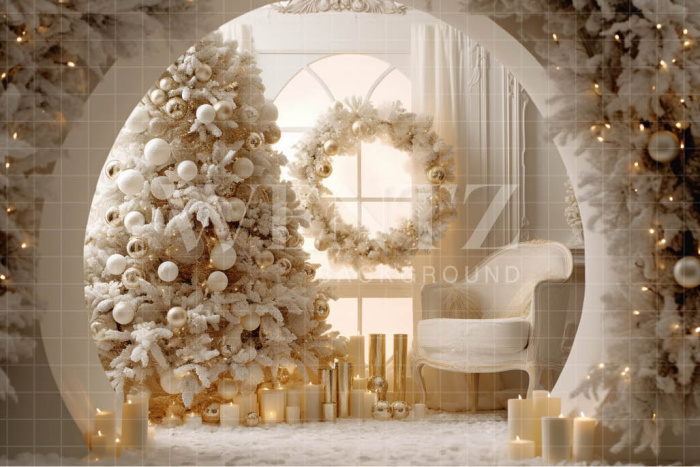 Photographic Background in Fabric Christmas Room / Backdrop 4004