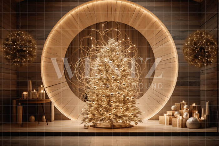 Fabric Photography Background Gold Christmas Set / Backdrop 4021