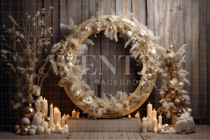 Fabric Photography Background Gold Christmas Set / Backdrop 4038