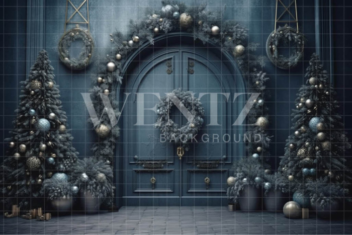 Fabric Photography Background Christmas House Front / Backdrop 4060
