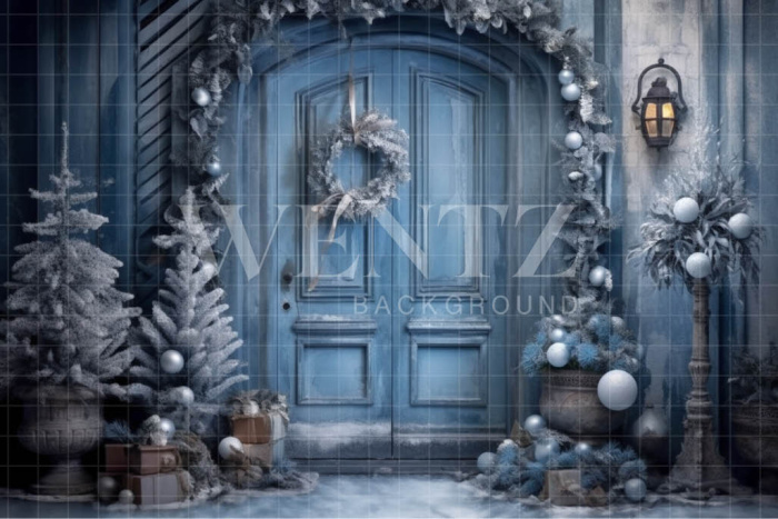 Fabric Photography Background Christmas House Front / Backdrop 4064