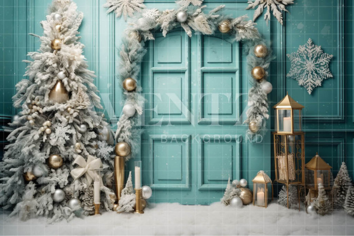 Fabric Photography Background Candy Color Christmas Door / Backdrop 4088