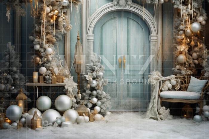 Fabric Photography Background Candy Color Christmas Door / Backdrop 4089