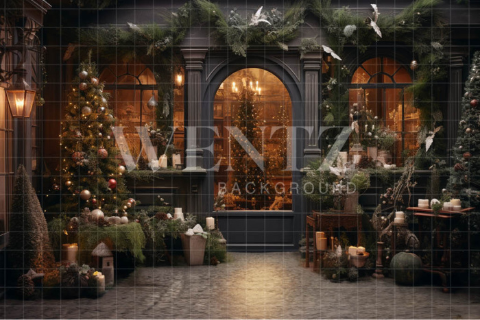 Fabric Photography Background Christmas Store / Backdrop 4117