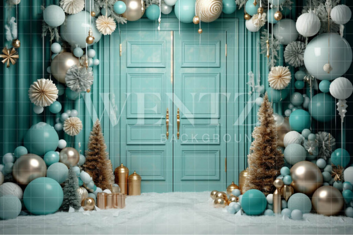 Fabric Photography Background Candy Color Christmas Door / Backdrop 4153