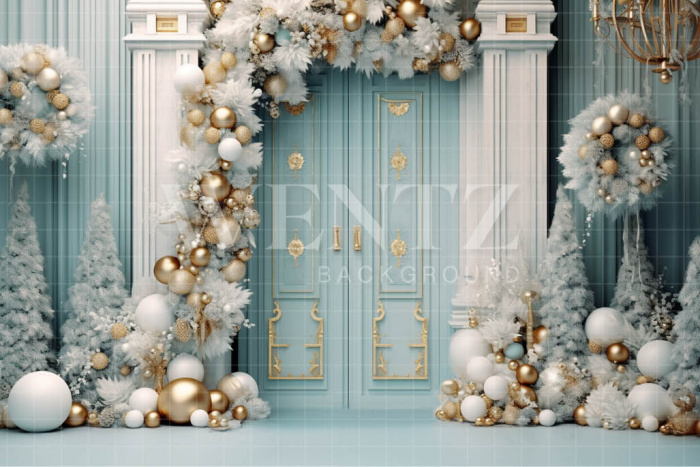 Fabric Photography Background Pastel Blue Door / Backdrop 4161