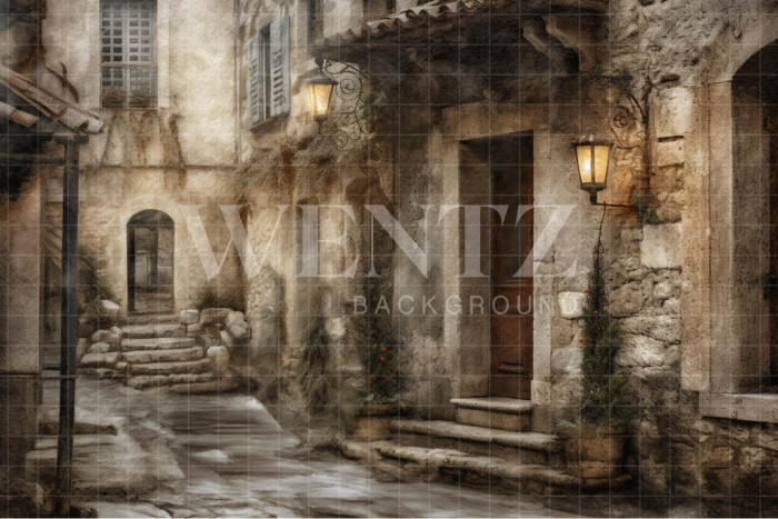 Fabric Photography Background Christmas Village / Backdrop 4192