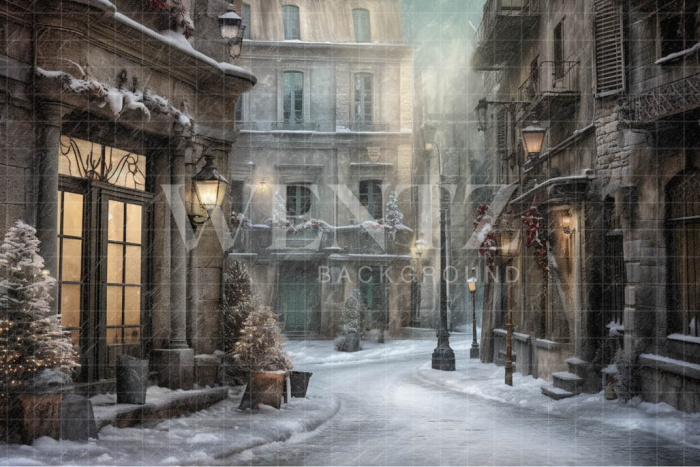 Fabric Photography Background Christmas Village / Backdrop 4195