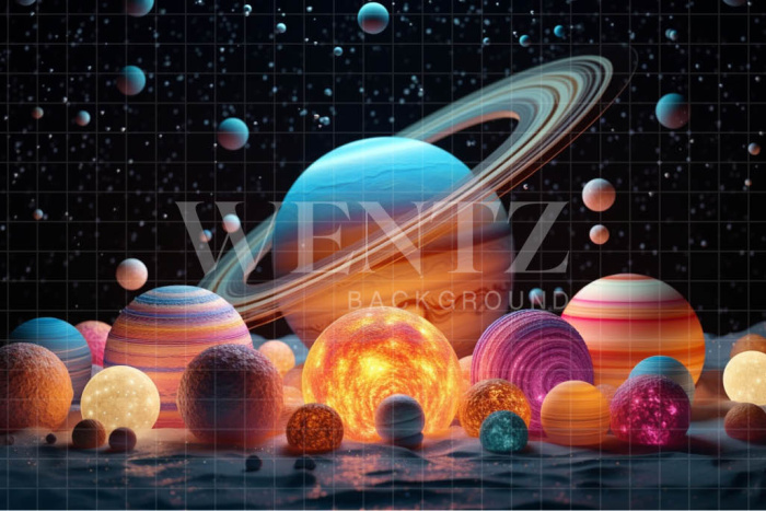 Fabric Photography Background Planets / Backdrop 4247