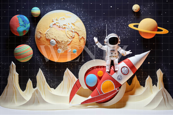 Fabric Photography Background Astronaut / Backdrop 4253