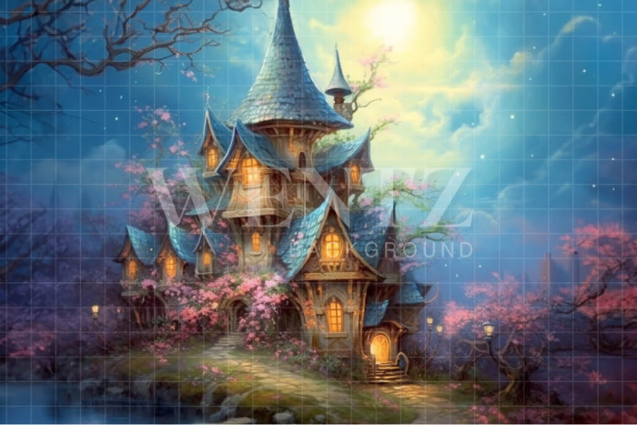 Fabric Photography Background Fairy House / Backdrop 4254
