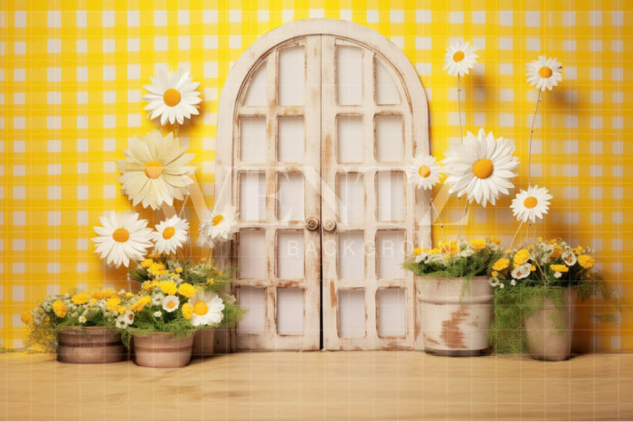 Fabric Photography Background Daisies / Backdrop 4256