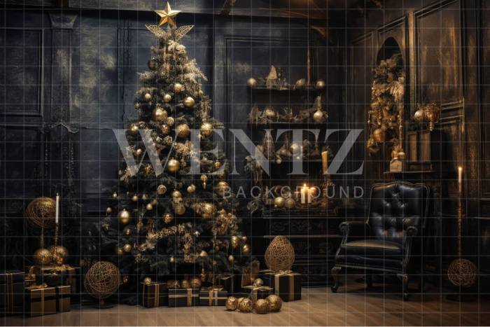 Fabric Photography Background Christmas Room / Backdrop 4338