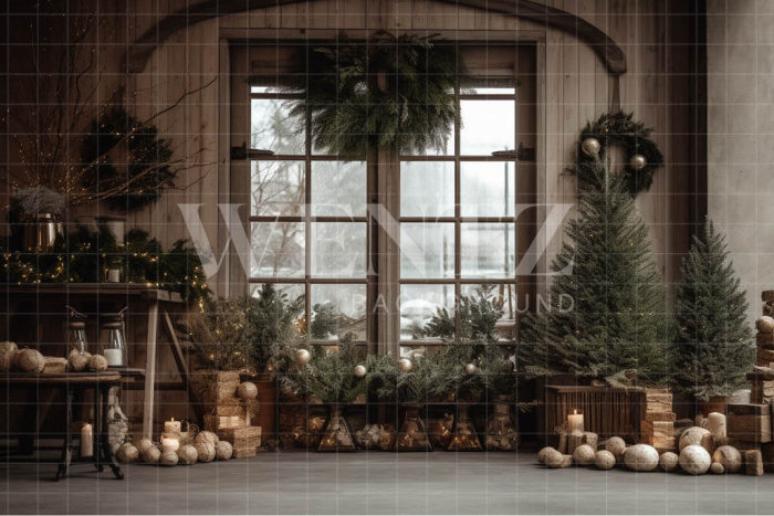 Fabric Photography Background Rustic Christmas Set / Backdrop 4348