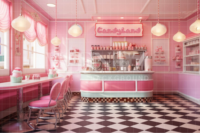 Fabric Photography Background Retro Bakery / Backdrop 4414