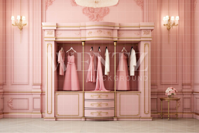 Fabric Photography Background Pink Closet / Backdrop 4419