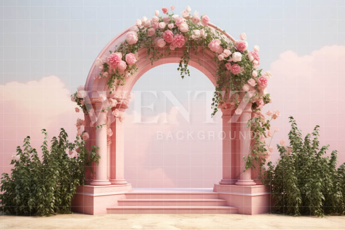 Fabric Photography Background Floral Arch / Backdrop 4431