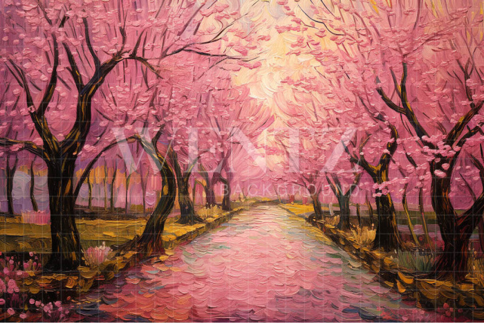 Fabric Photography Background Pink Garden / Backdrop 4432