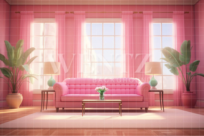 Fabric Photography Background Pink Living Room / Backdrop 4433