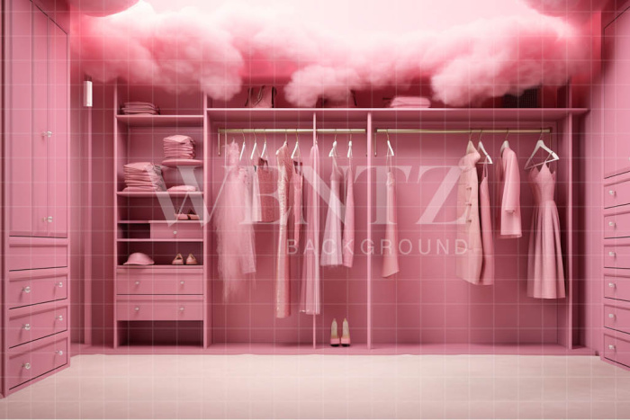 Fabric Photography Background Pink Closet / Backdrop 4438