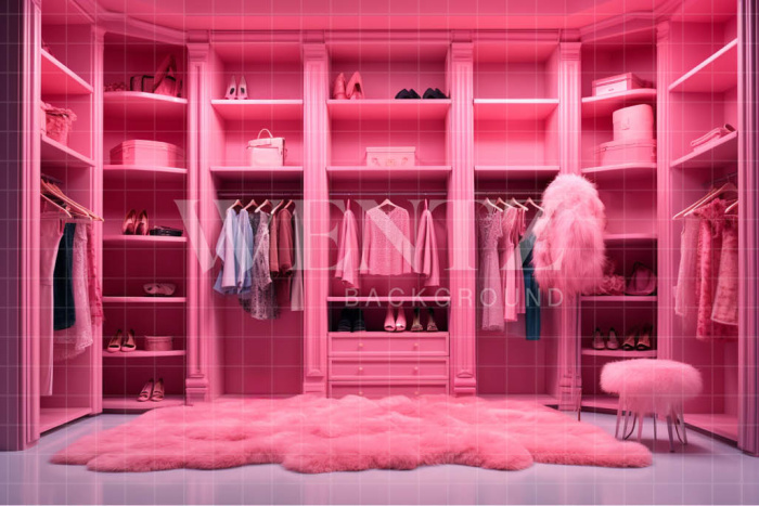 Fabric Photography Background Pink Closet / Backdrop 4439