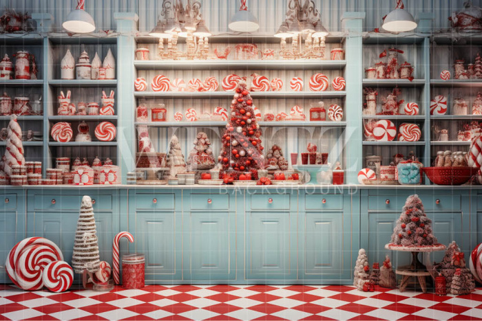 Fabric Photography Background Christmas Candy Cabinet / Backdrop 4454