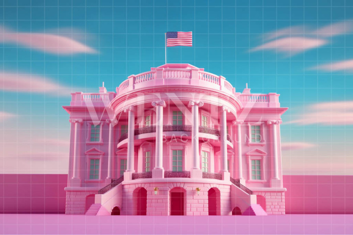 Fabric Photography Background Pink House / Backdrop 4470