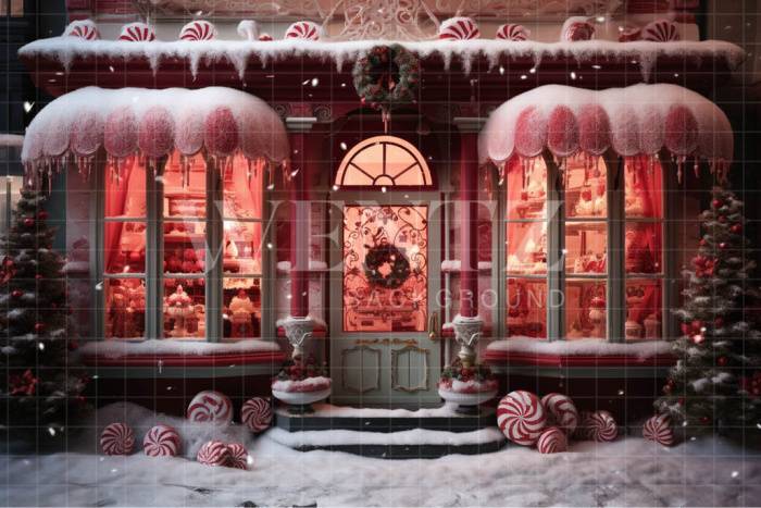 Fabric Photography Background Candy Shop / Backdrop 4476