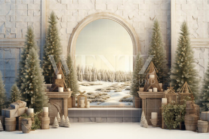 Fabric Photography Background Rustic Christmas Set / Backdrop 4491