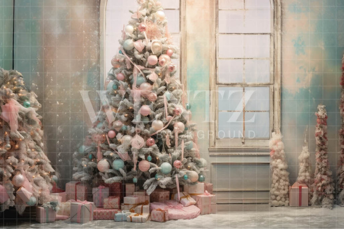 Fabric Photography Background Candy Color Christmas Tree / Backdrop 4601