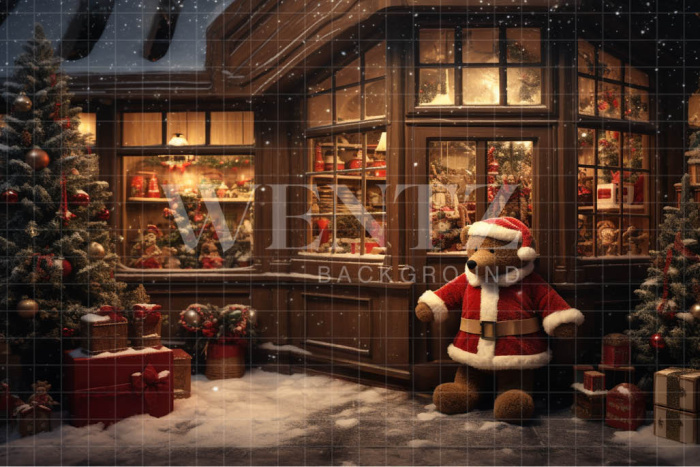 Fabric Photography Background Christmas Toy Store / Backdrop 4608
