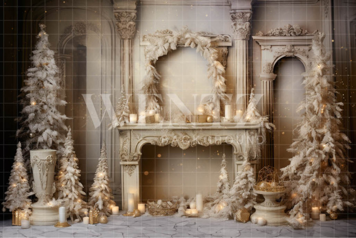 Fabric Photography Background White Christmas Set / Backdrop 4644