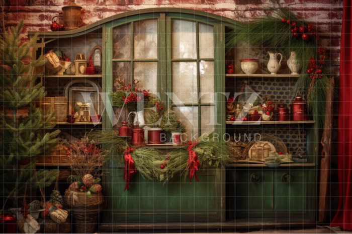 Fabric Photography Background Rustic Christmas Set / Backdrop 4699