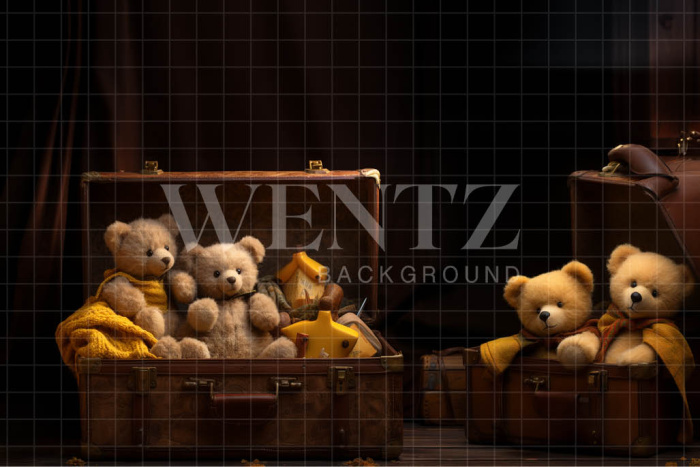Fabric Photography Background Teddy Bears / Backdrop 4813